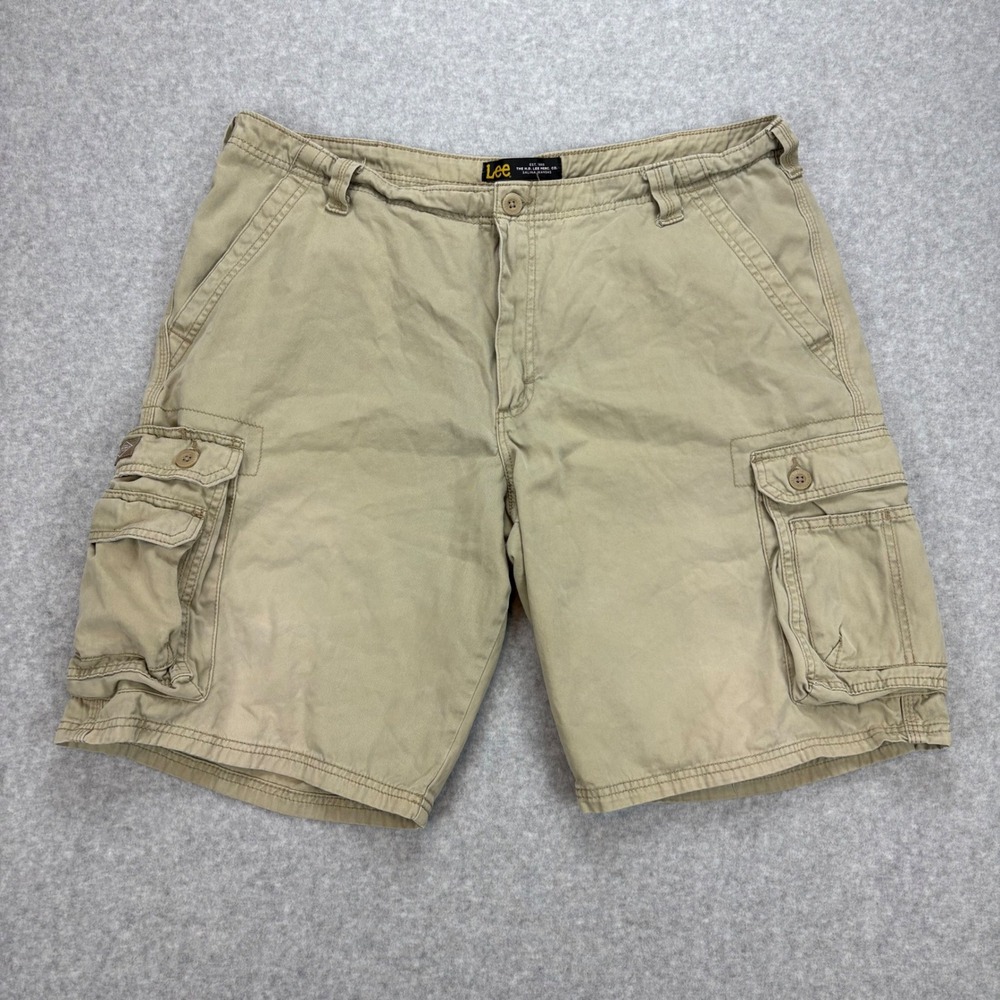 Lee Cargo Shorts Mens‎ 40 Tan Khaki Baggy Y2K Casual Outdoor Utility Relaxed Fit